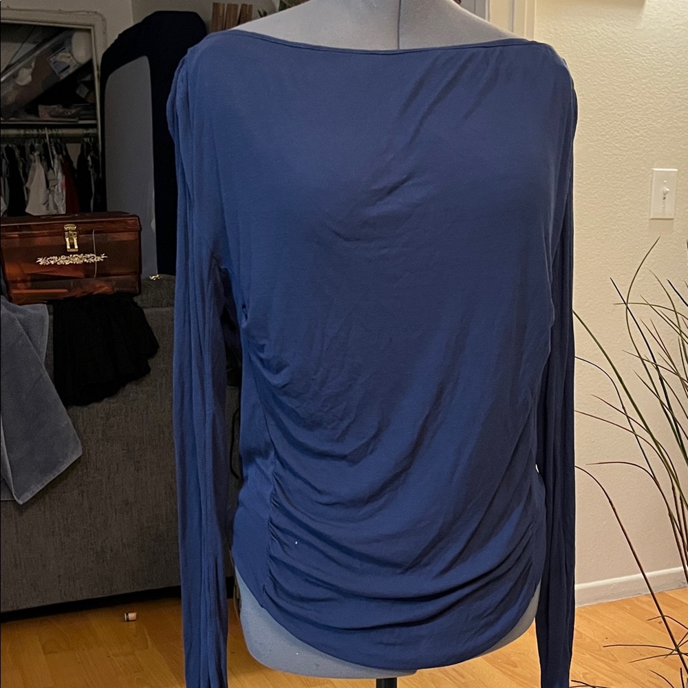 Free People Navy Long Sleeve Top - Picture 5 of 6